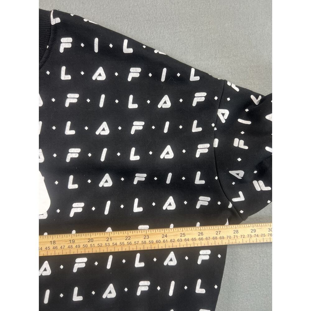 Fila Women's 2XL Black Cropped Sweatshirt with Logo Print Streetwear - Picture 5 of 7